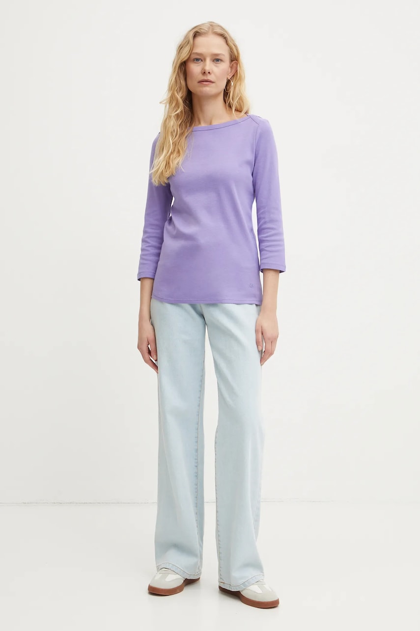 Хлопковый лонгслив United Colors of Benetton цвет розовый 3GA2E16A1 Хлопковый лонгслив United Colors of Benetton цвет розовый 3GA2E16A1