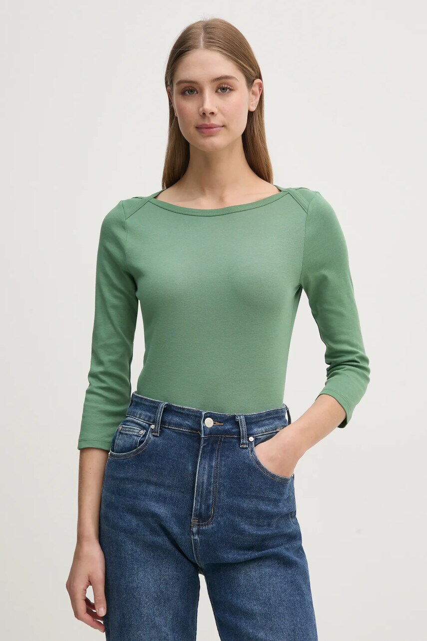 United Colors of Benetton longsleeve din bumbac culoarea roz, 3GA2E16A1