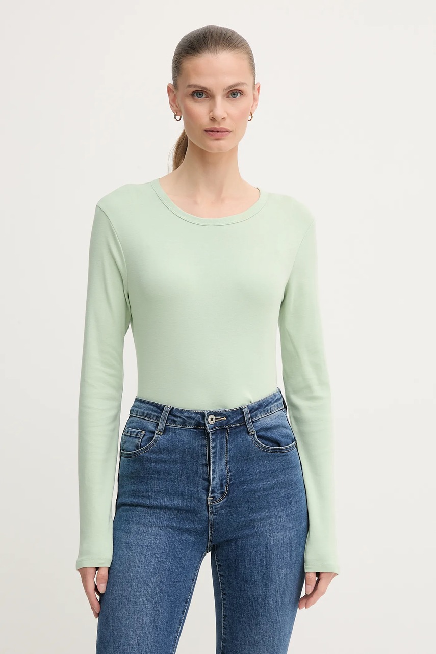 United Colors of Benetton longsleeve din bumbac culoarea roz, 3GA2E16F9