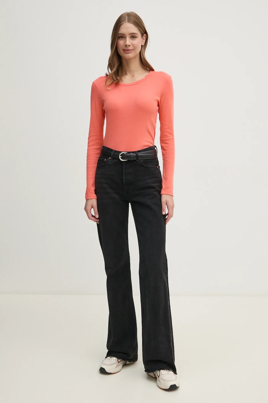 Хлопковый лонгслив United Colors of Benetton цвет розовый 3GA2E16F9 Хлопковый лонгслив United Colors of Benetton цвет розовый 3GA2E16F9