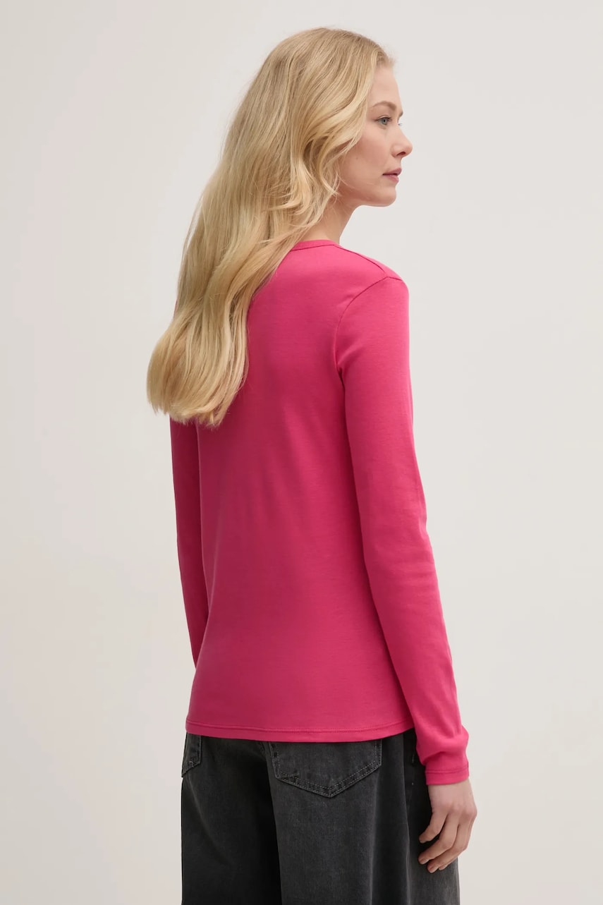 Хлопковый лонгслив United Colors of Benetton цвет розовый 3GA2E16F9 Хлопковый лонгслив United Colors of Benetton цвет розовый 3GA2E16F9
