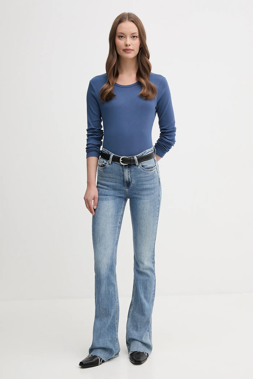 Хлопковый лонгслив United Colors of Benetton цвет розовый 3GA2E16F9