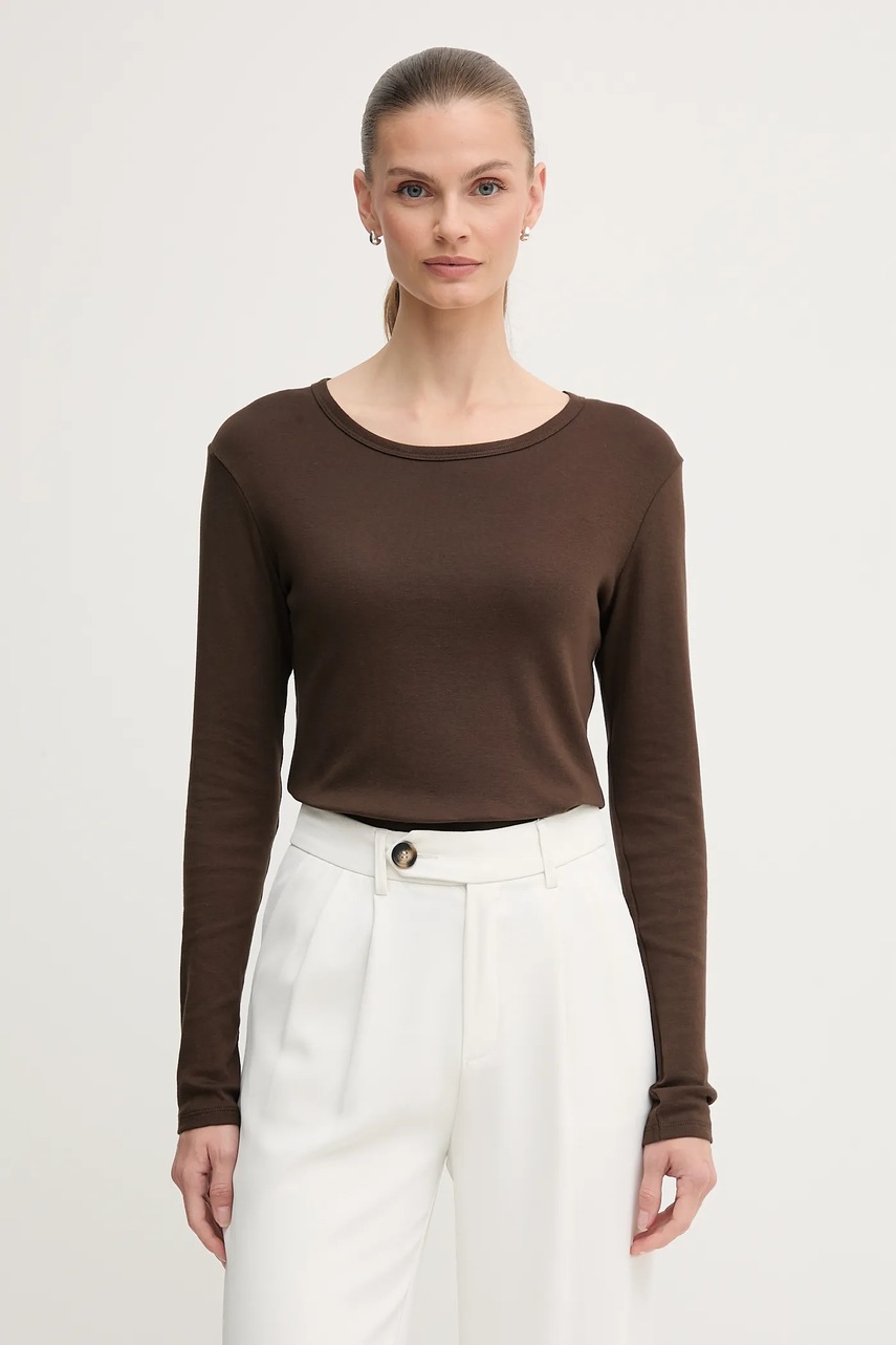 United Colors of Benetton longsleeve din bumbac culoarea roz, 3GA2E16F9