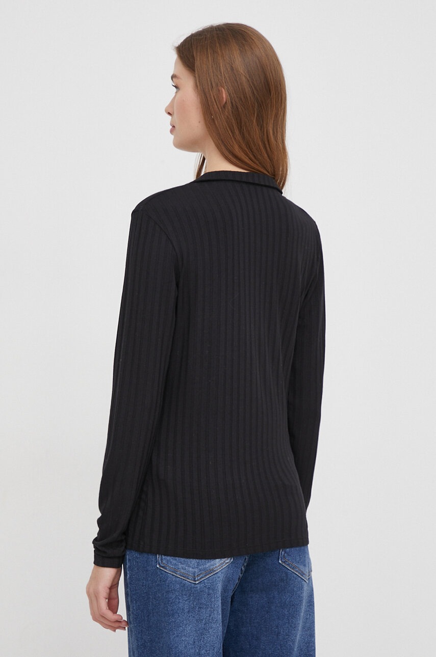 Longsleeve United Colors of Benetton χρώμα: μαύρο φωτογραφία