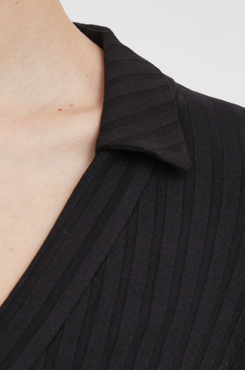 Longsleeve United Colors of Benetton χρώμα: μαύρο φωτογραφία