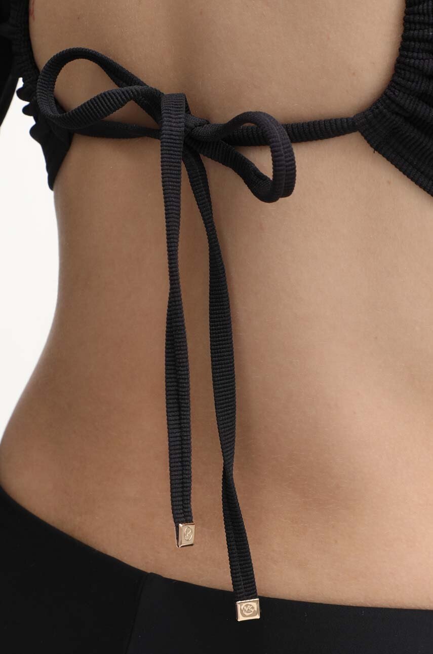 Лонгслів MICHAEL Michael Kors LONG SLEEVE CROP TOP жіночий колір чорний MM35366 