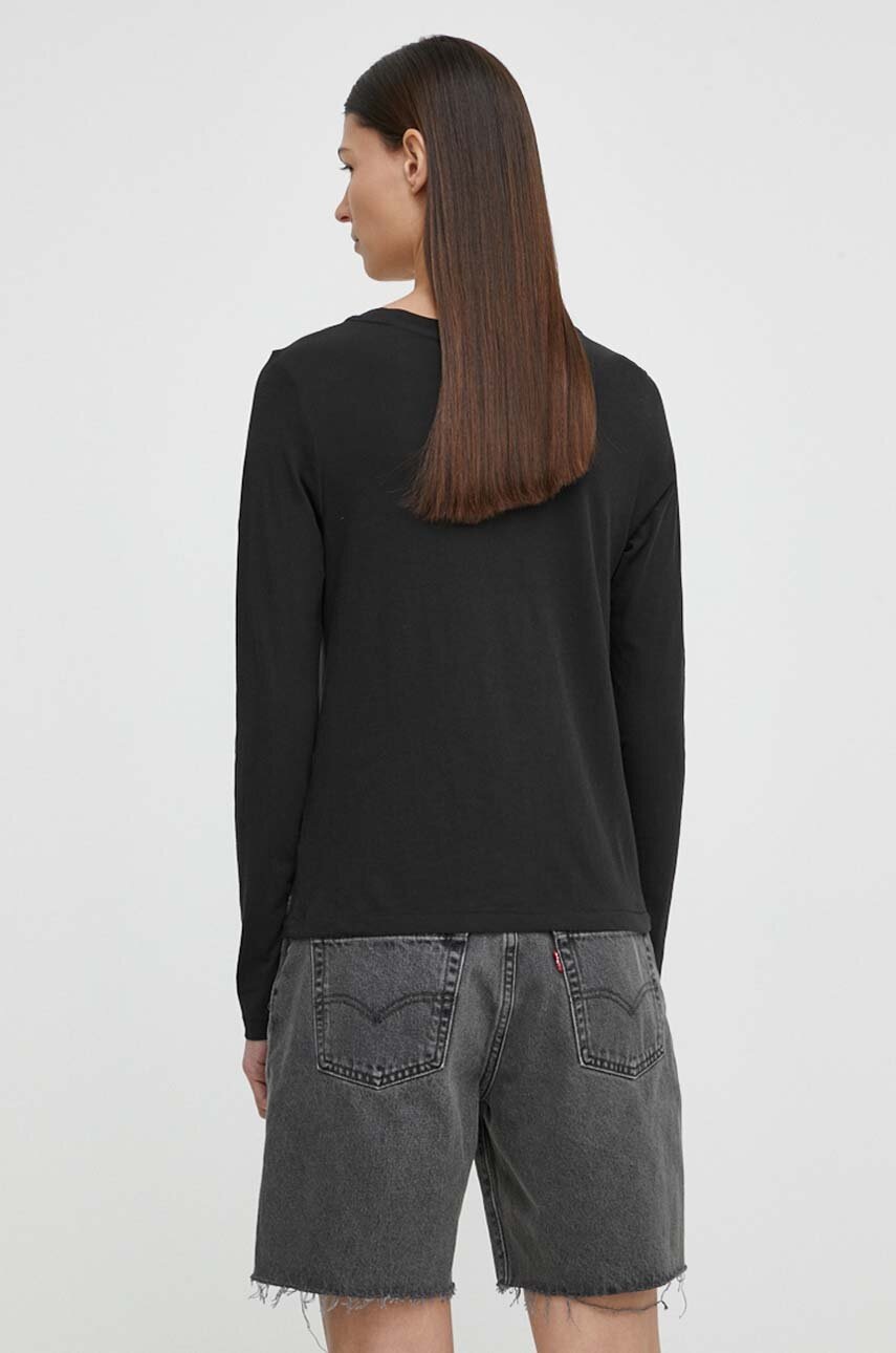 Бавовняний лонгслів G-Star Raw колір чорний 