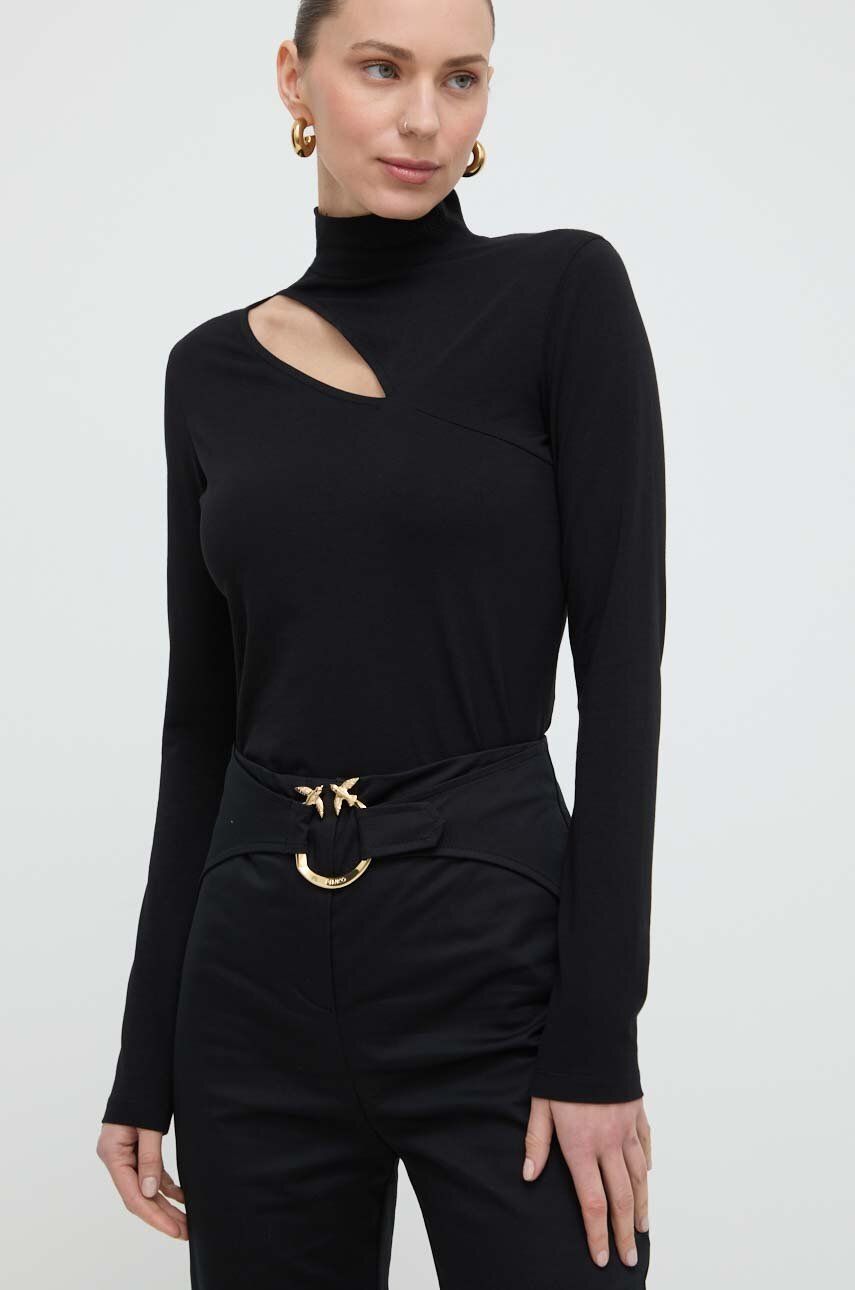 Karl Lagerfeld longsleeve femei, culoarea negru