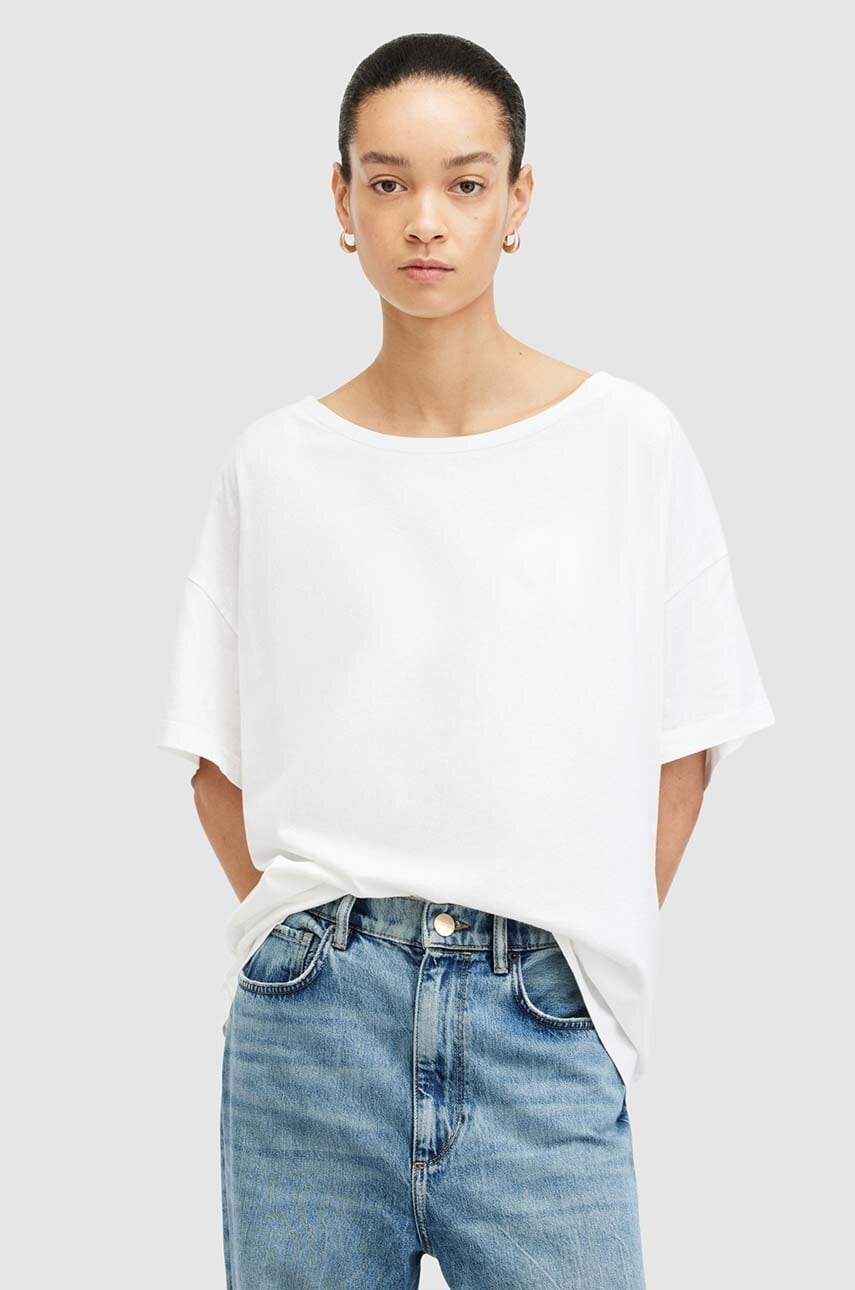 AllSaints tricou din bumbac LYDIA TEE femei, culoarea alb, W131JA AllSaints tricou din bumbac LYDIA TEE femei, culoarea alb, W131JA