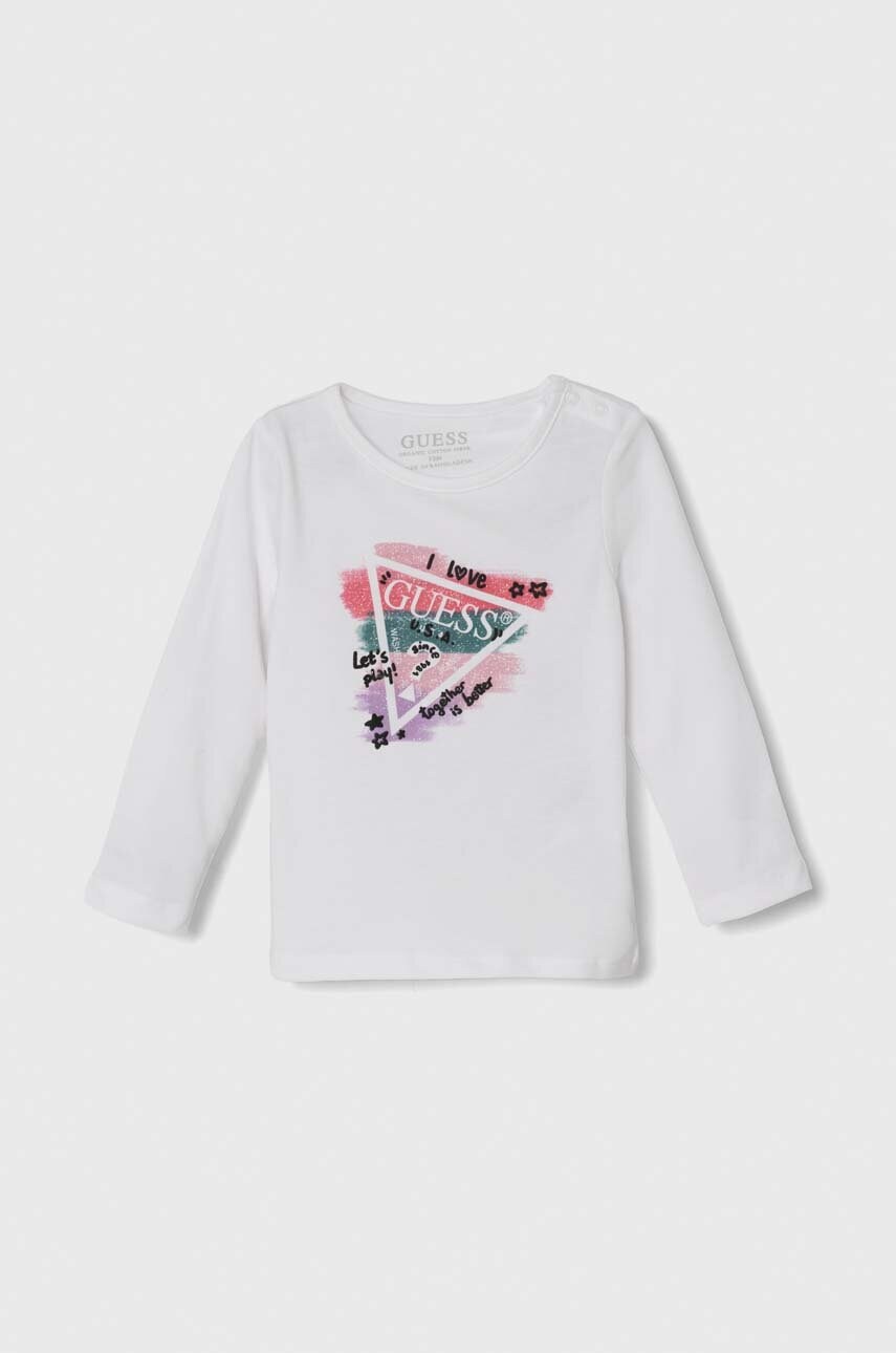 

Лонгслів для немовлят Guess колір білий
