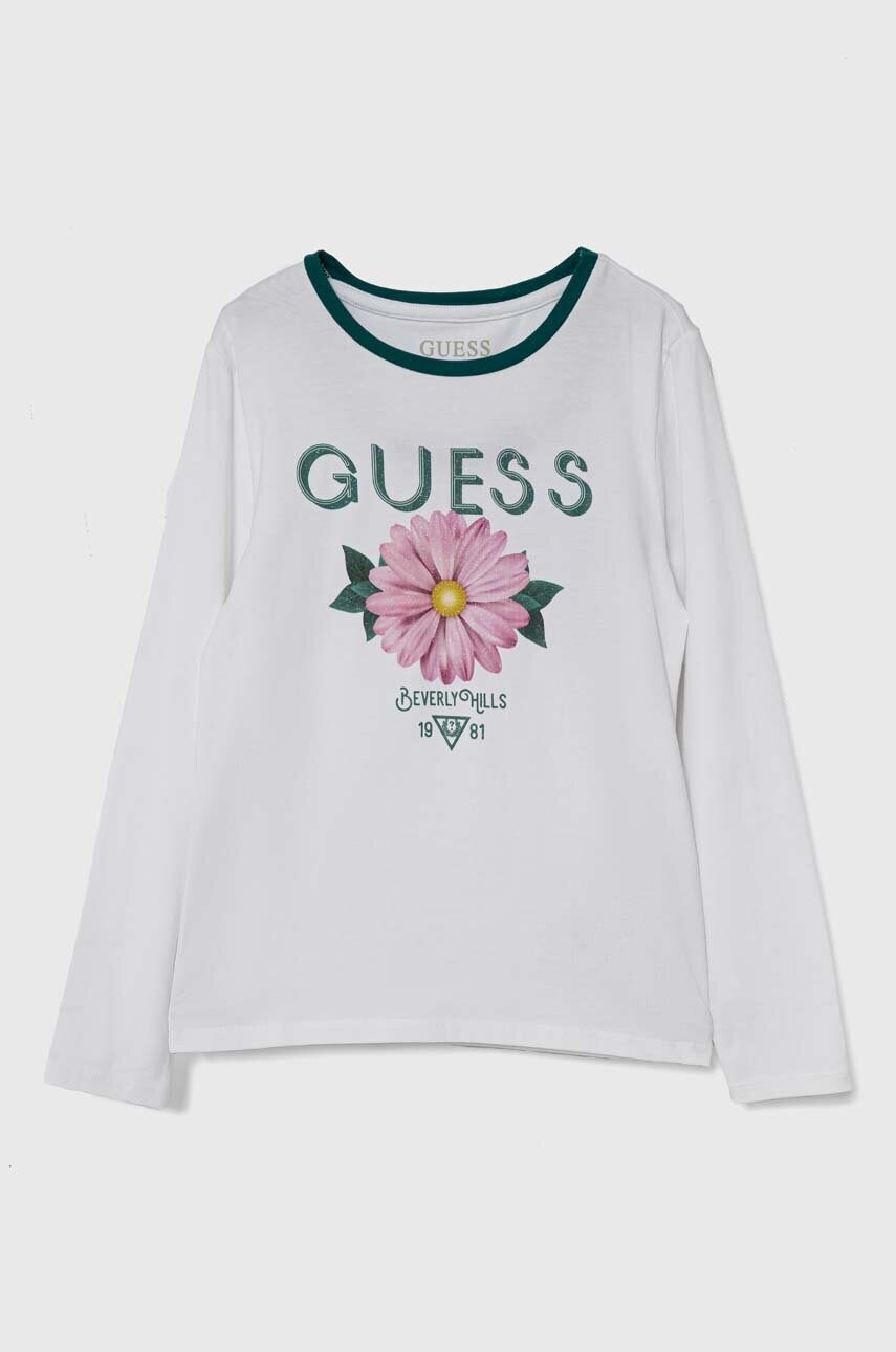 

Детский лонгслив Guess цвет белый