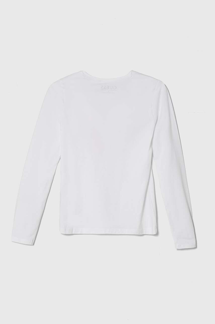 Дитячий лонгслів Guess колір білий