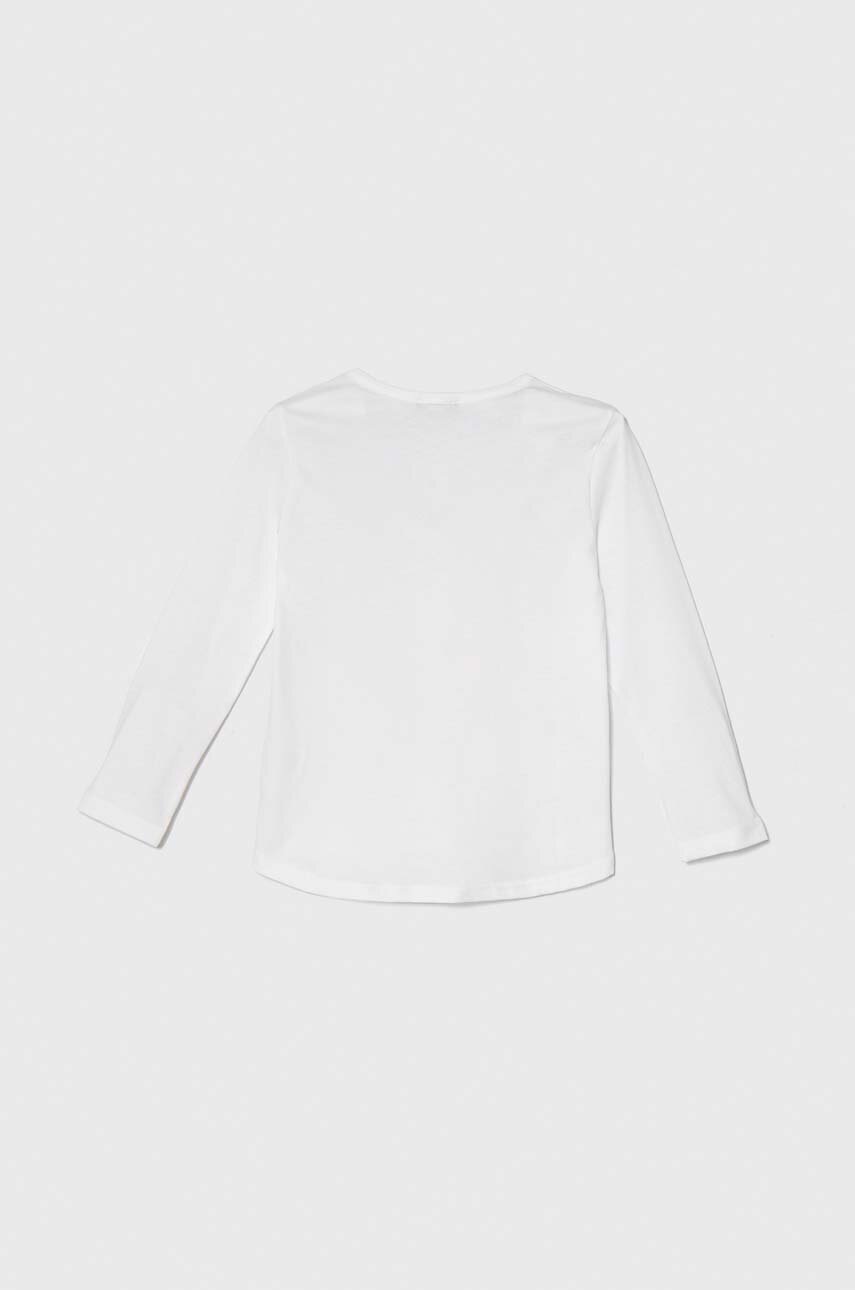 Хлопковый детский лонгслив United Colors of Benetton цвет белый