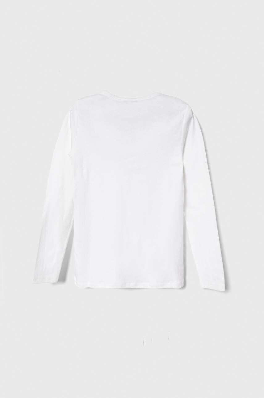 Хлопковый детский лонгслив United Colors of Benetton цвет белый