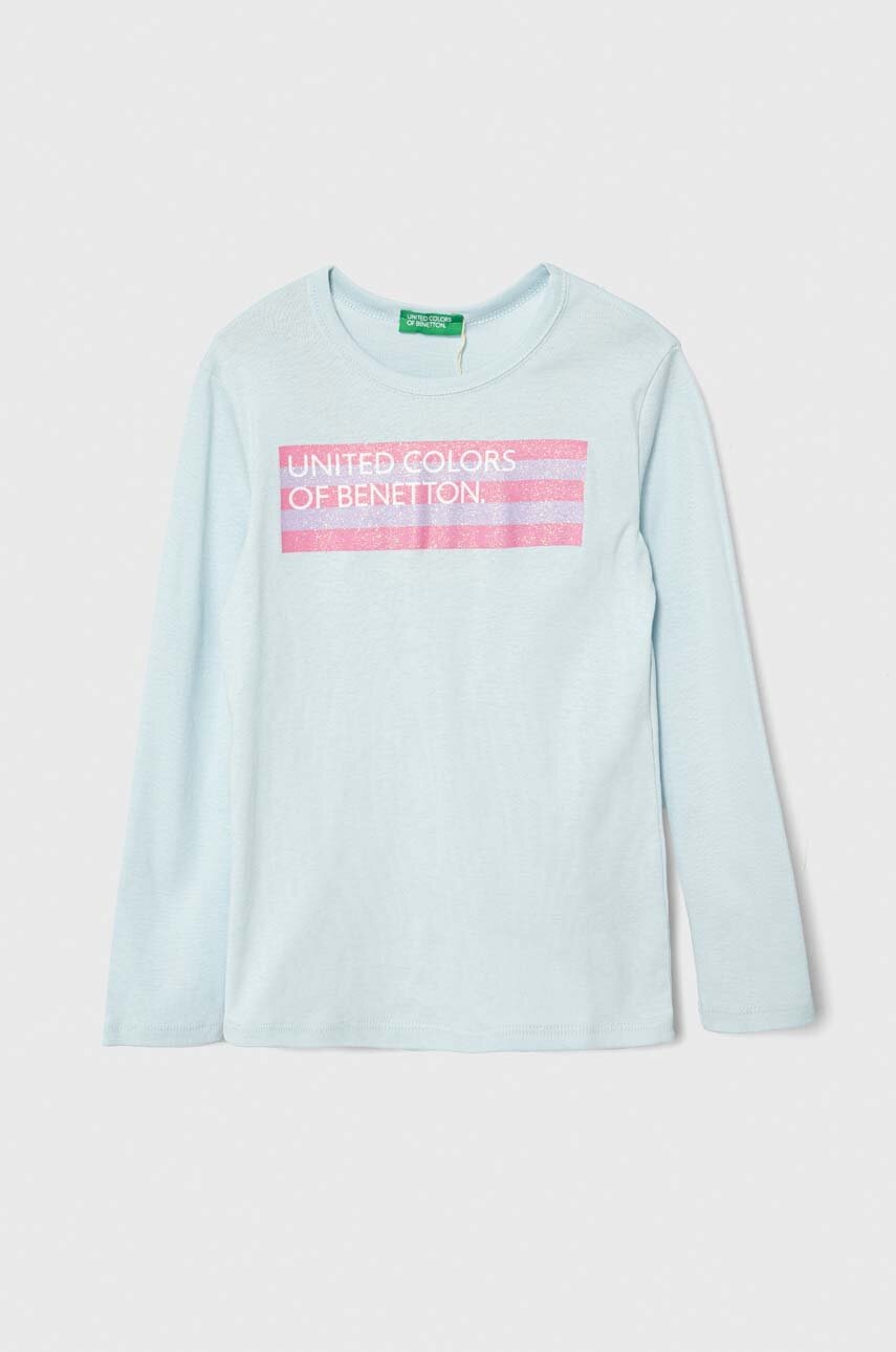 Дитячий бавовняний лонгслів United Colors of Benetton