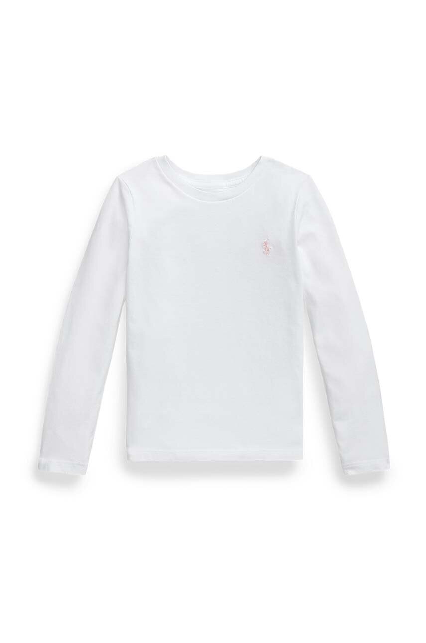 Levně Dětské bavlněné tričko s dlouhým rukávem Polo Ralph Lauren bílá barva, 312841122030