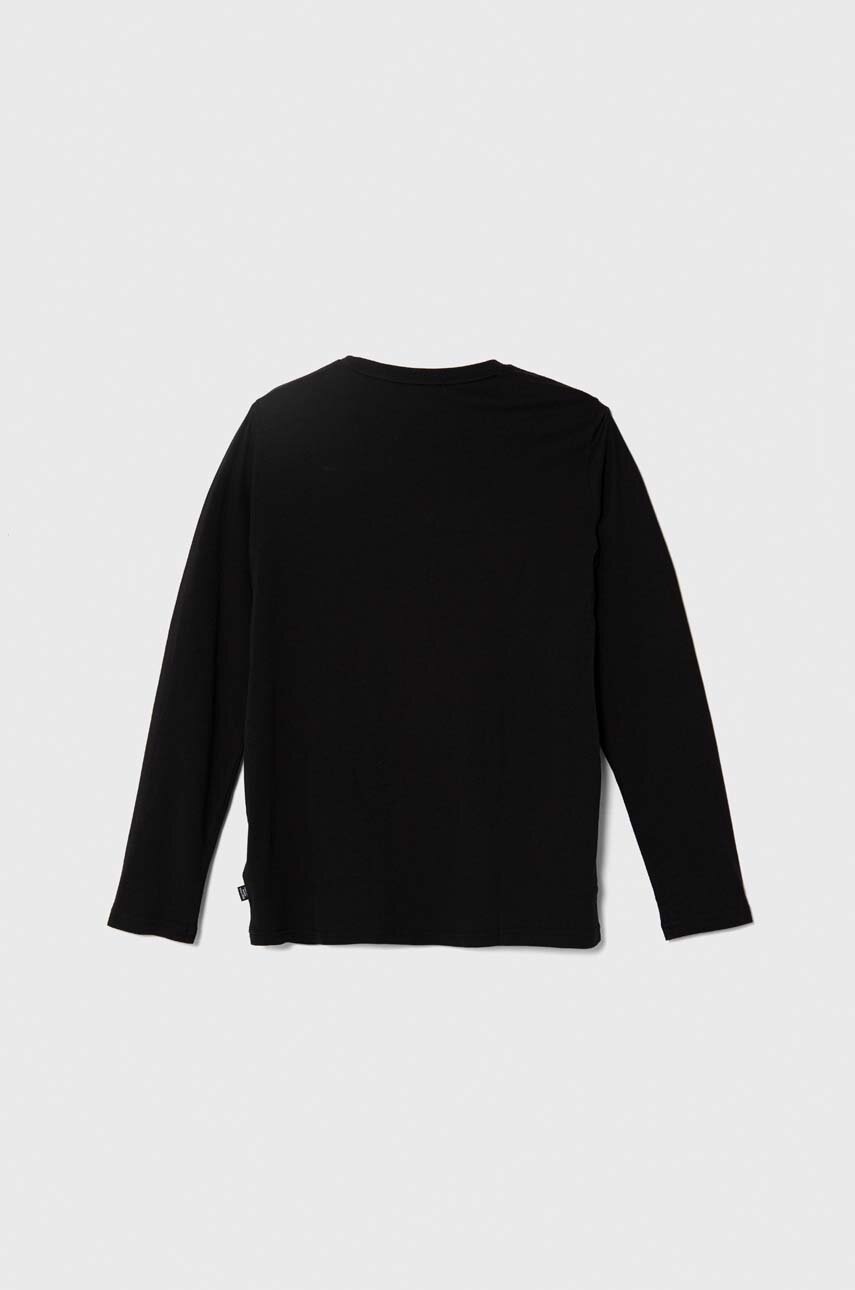Дитячий бавовняний лонгслів Puma ESS No. 1 Logo LS Tee B колір чорний з принтом