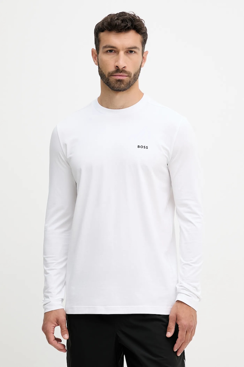 BOSS Green longsleeve culoarea negru, uni, 50506365