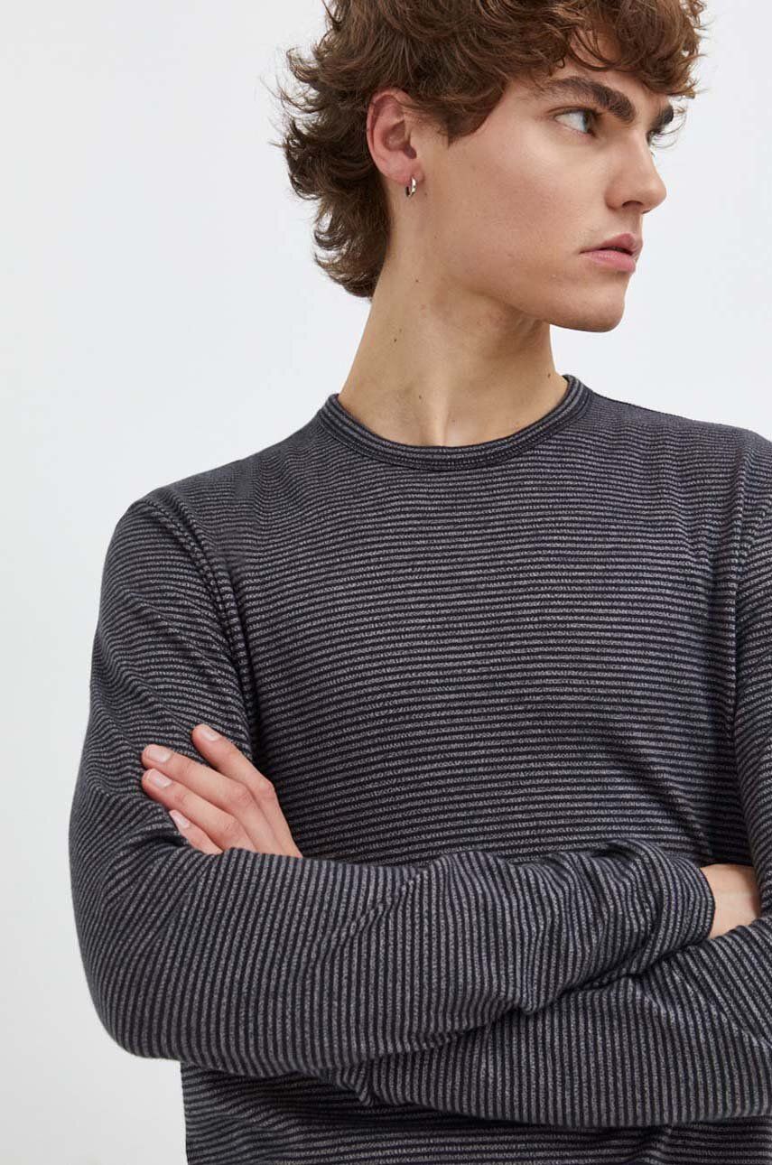 E-shop Bavlněné tričko s dlouhým rukávem Marc O'Polo DENIM černá barva