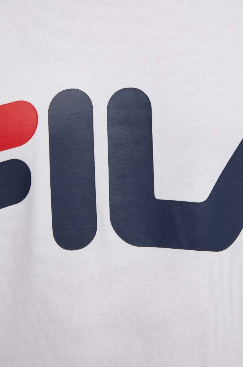 Βαμβακερή μπλούζα με μακριά μανίκια Fila Luohe χρώμα: άσπρο, FAM0669 φωτογραφία