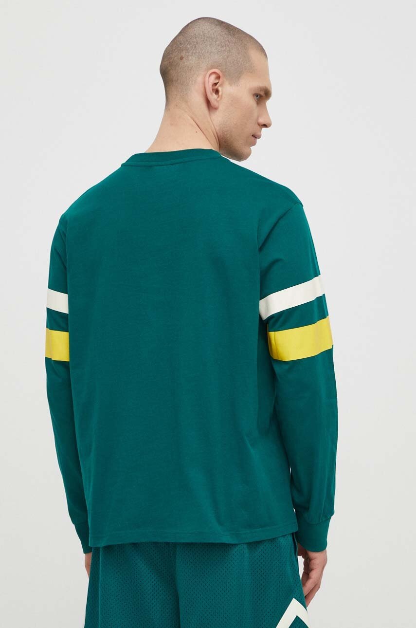 Βαμβακερή μπλούζα με μακριά μανίκια Fila Luohe χρώμα: πράσινο, FAM0669 φωτογραφία