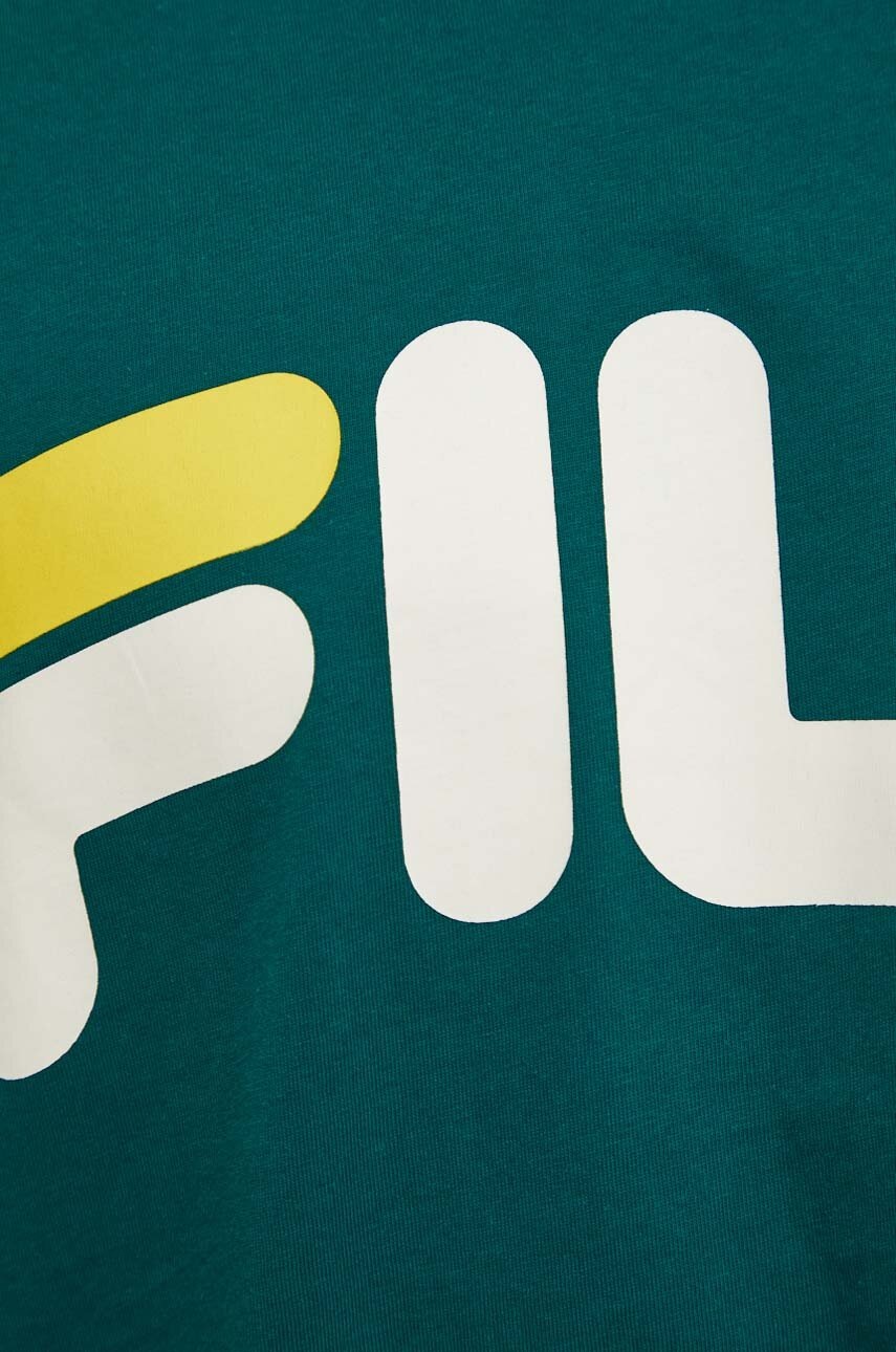 Βαμβακερή μπλούζα με μακριά μανίκια Fila Luohe χρώμα: πράσινο, FAM0669 φωτογραφία