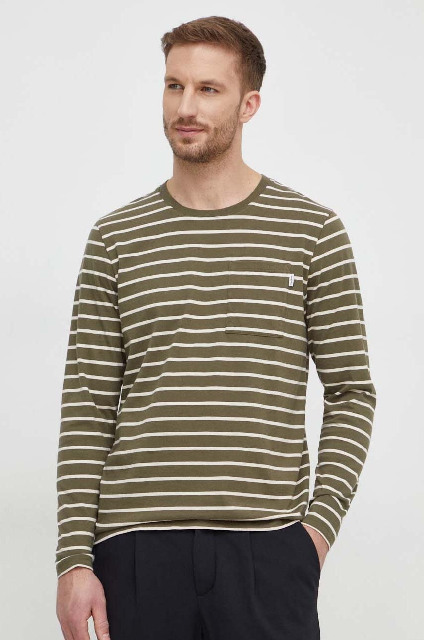 Pepe Jeans longsleeve din bumbac Costa culoarea verde, modelator