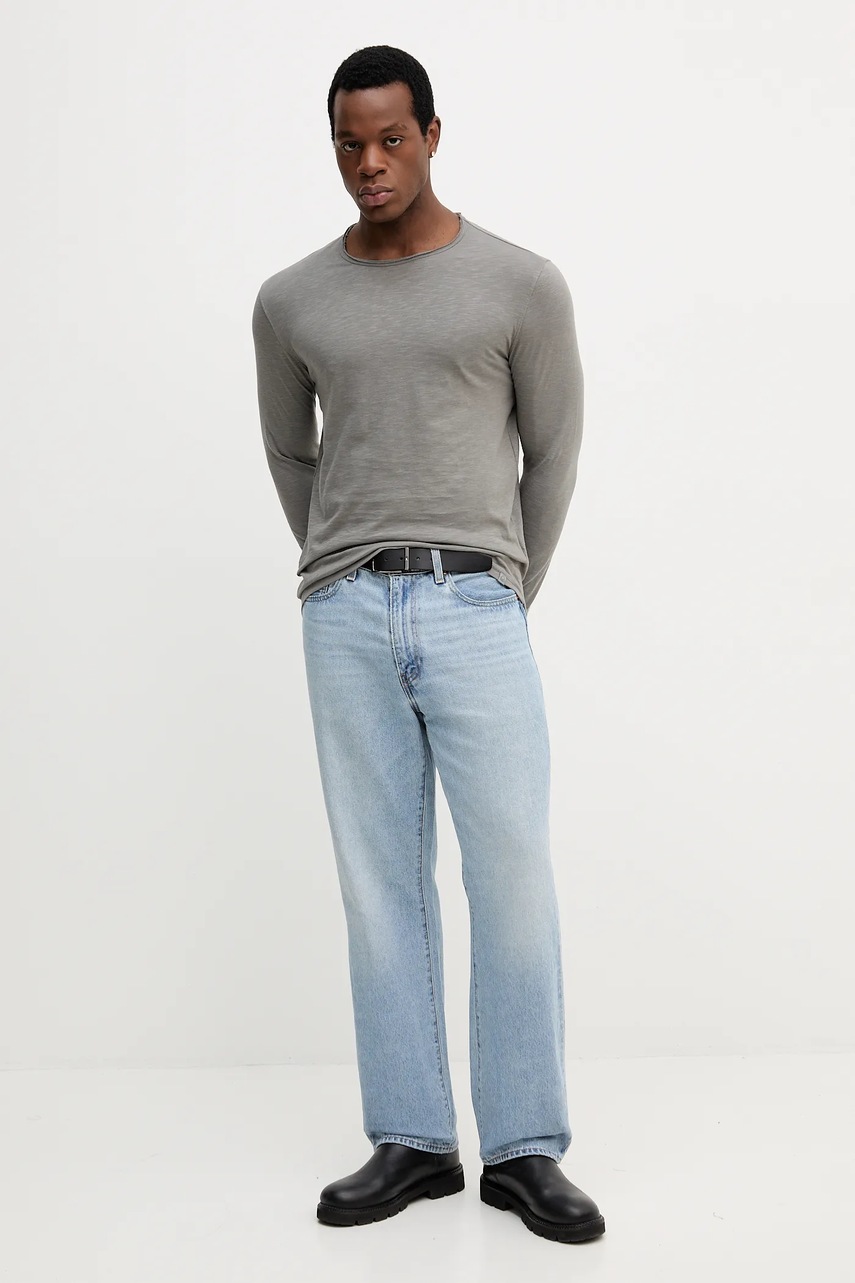 Хлопковый лонгслив United Colors of Benetton цвет белый однотонный 3JE1J19A9