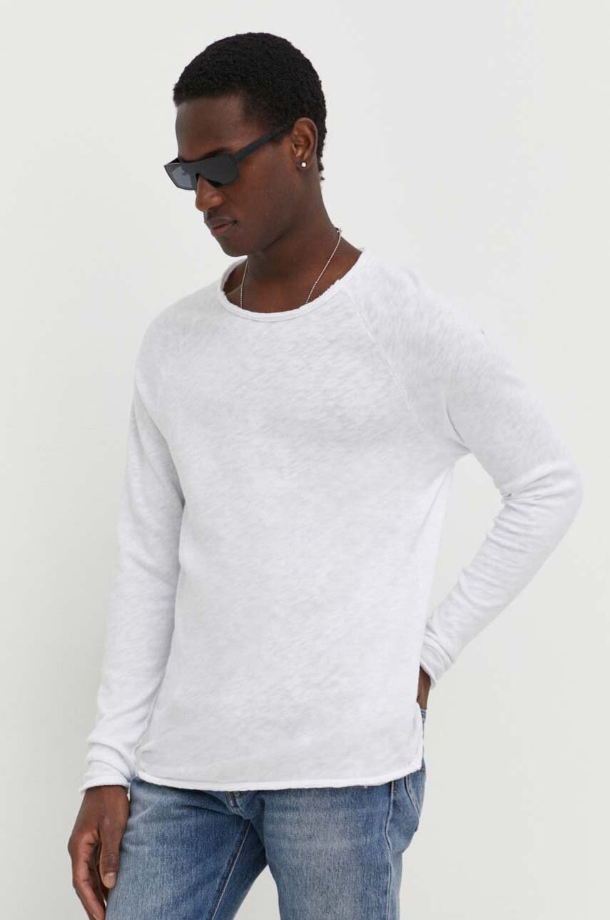 American Vintage longsleeve din bumbac culoarea alb, neted American Vintage longsleeve din bumbac culoarea alb, neted