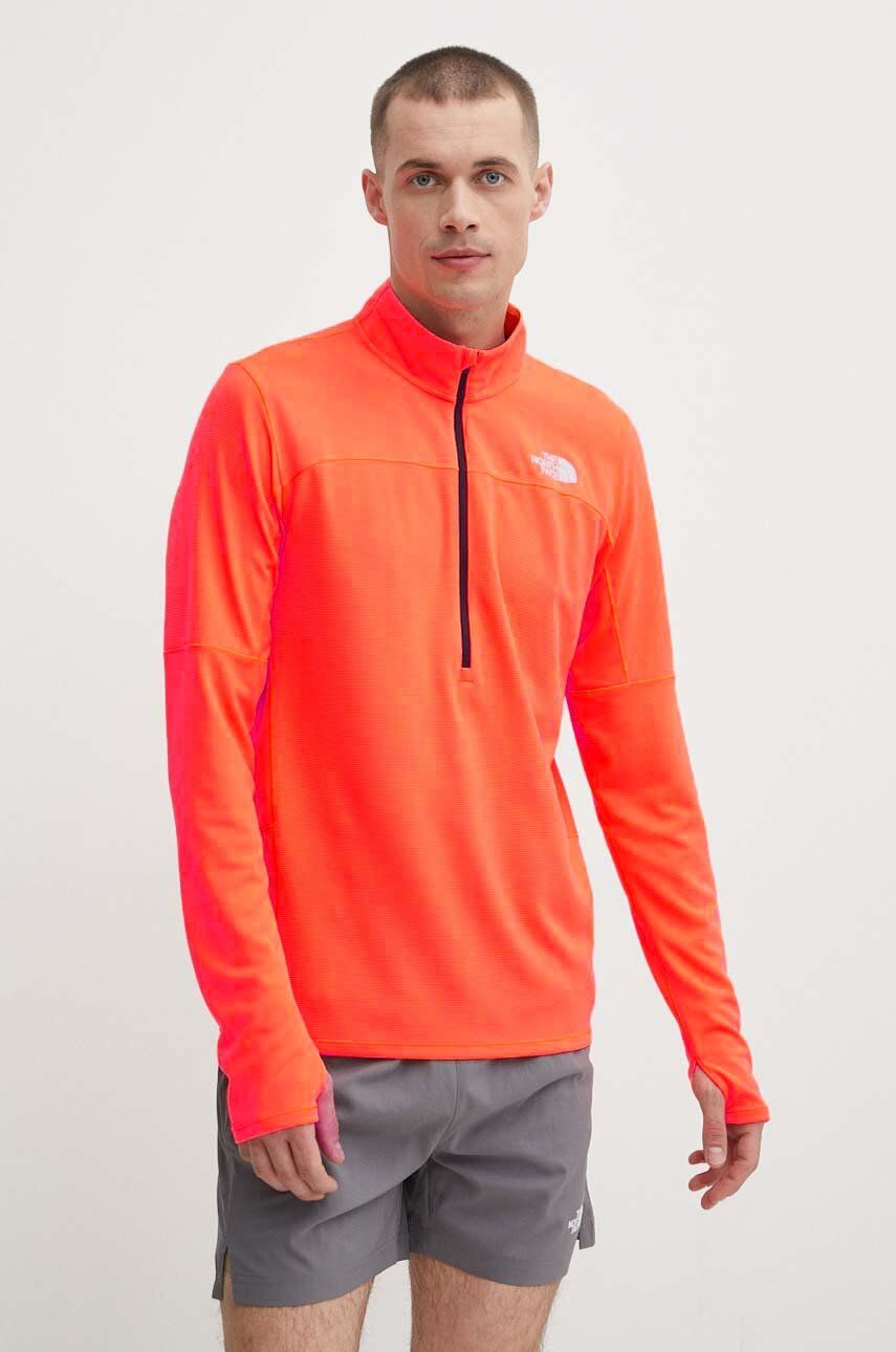 The North Face longsleeve sport Sunriser culoarea portocaliu, neted, NF0A84KRQI41