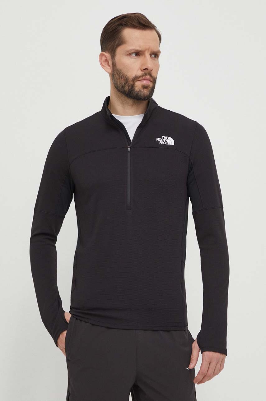 The North Face longsleeve sport Sunriser culoarea negru, neted, NF0A84KRJK31