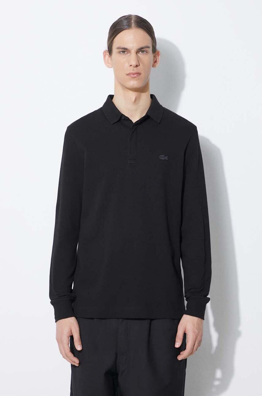 Lacoste longsleeve barbati, culoarea negru, neted, PH2481