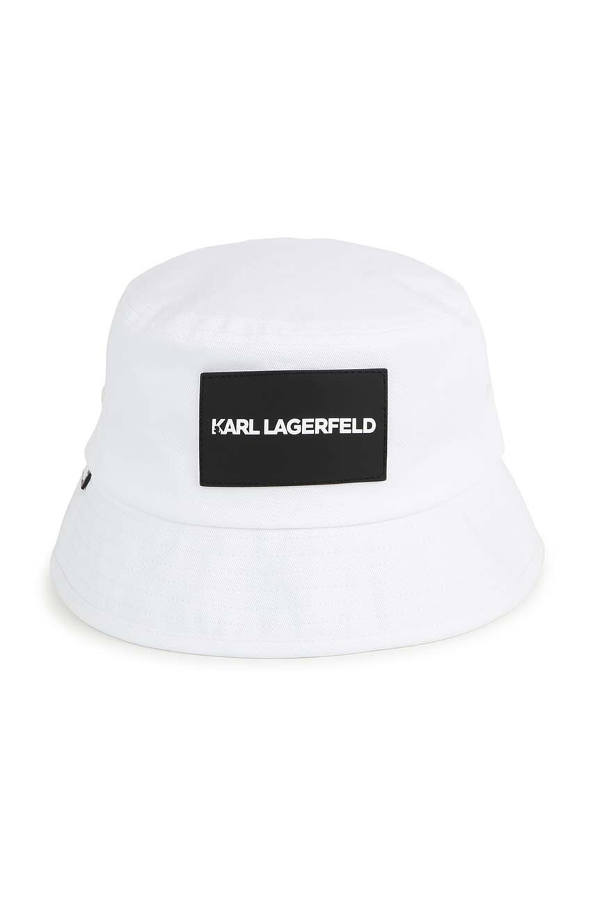 

Детска памучна капела Karl Lagerfeld в бяло от памук, Бял