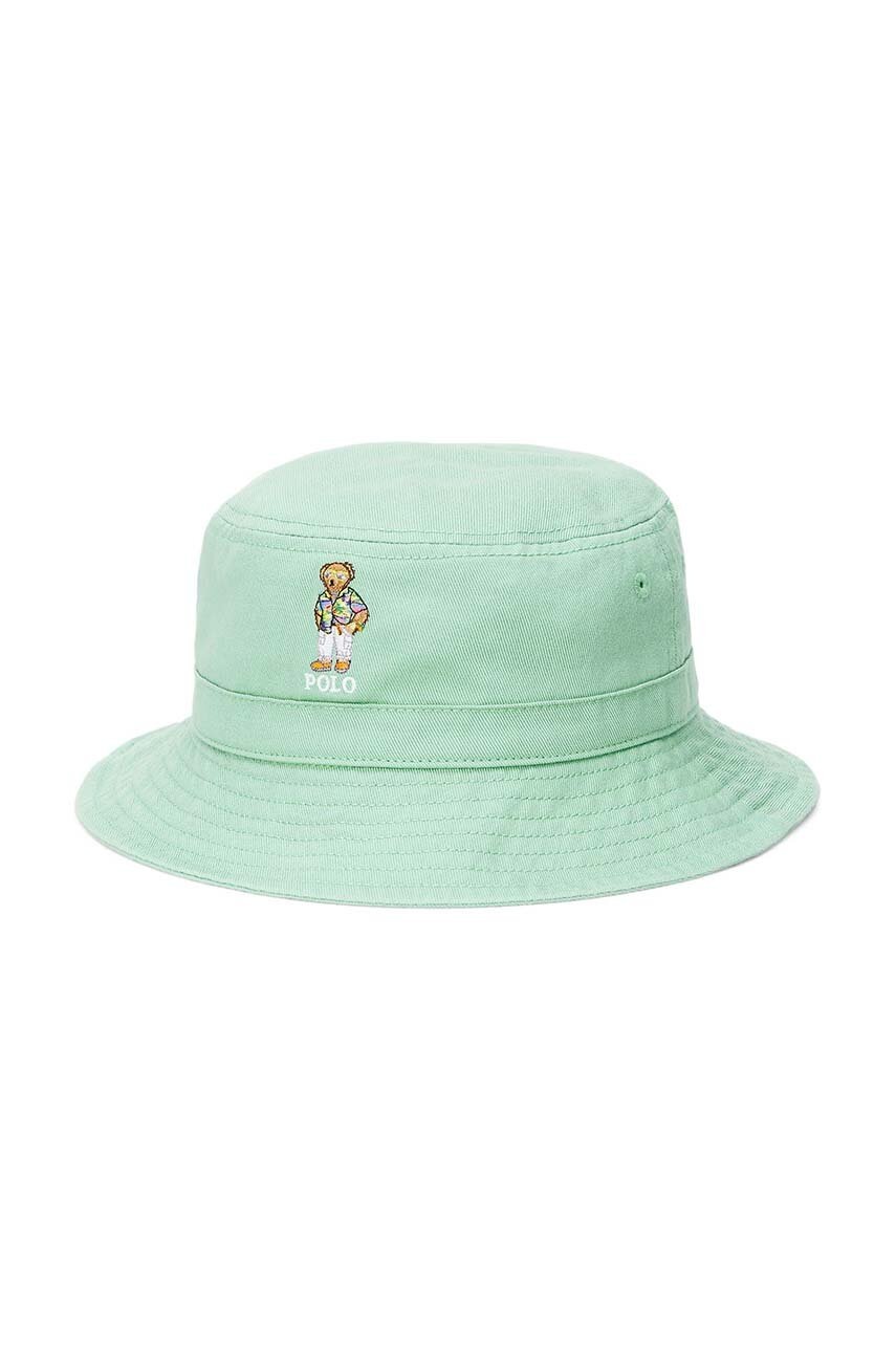 

Детска памучна капела Polo Ralph Lauren в зелено от памук, Зелен