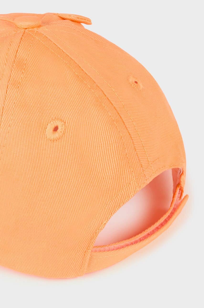 Детская хлопковая кепка Mayoral цвет оранжевый с аппликацией Детская хлопковая кепка Mayoral цвет оранжевый с аппликацией