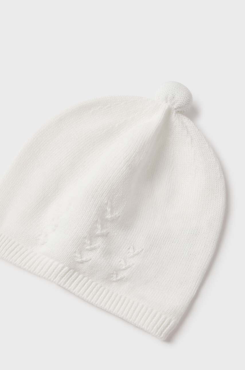 Бавовняна шапка для немовля Mayoral Newborn колір бежевий