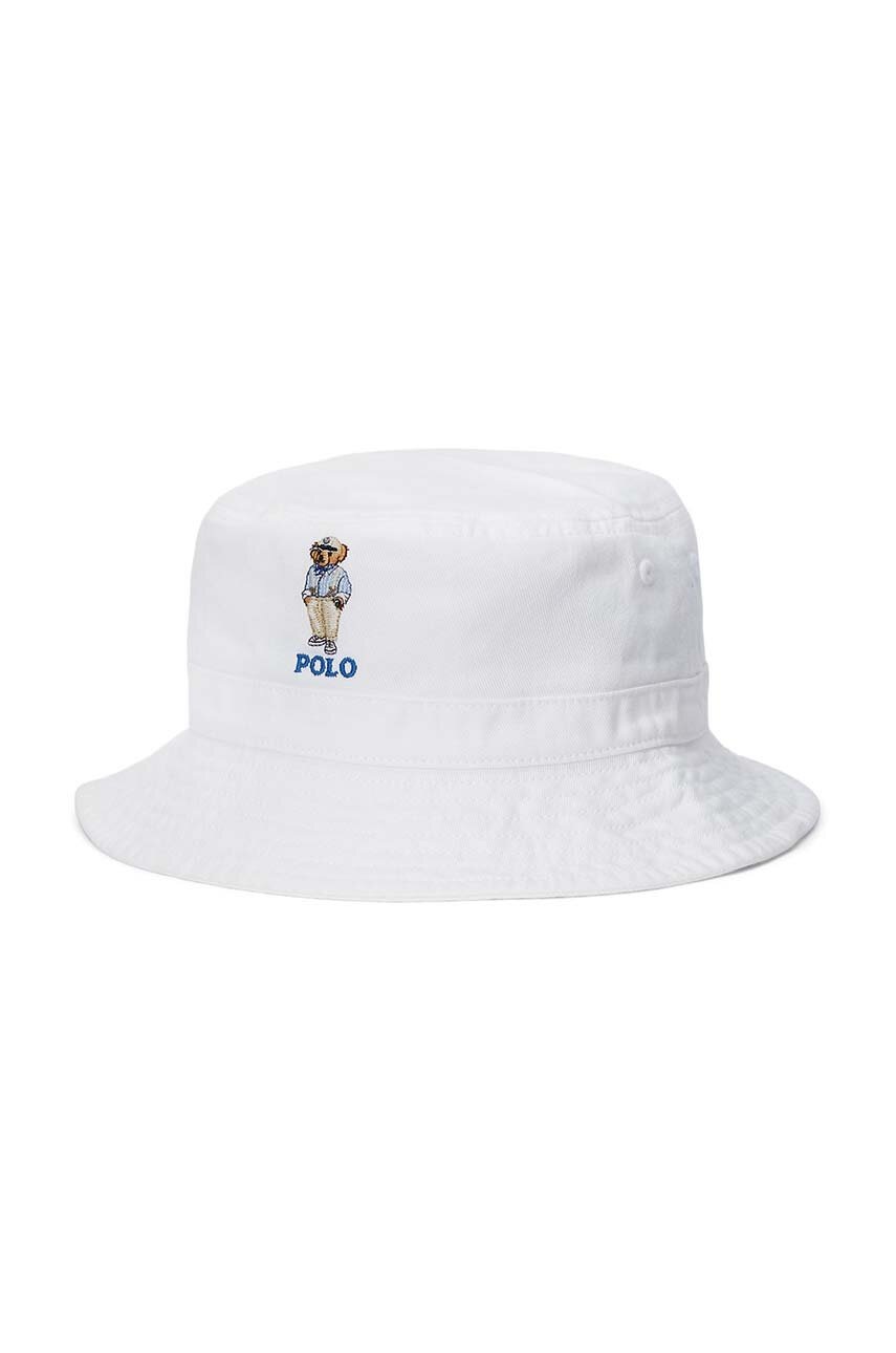 

Детска памучна капела Polo Ralph Lauren в бяло от памук 322945504001, Бял