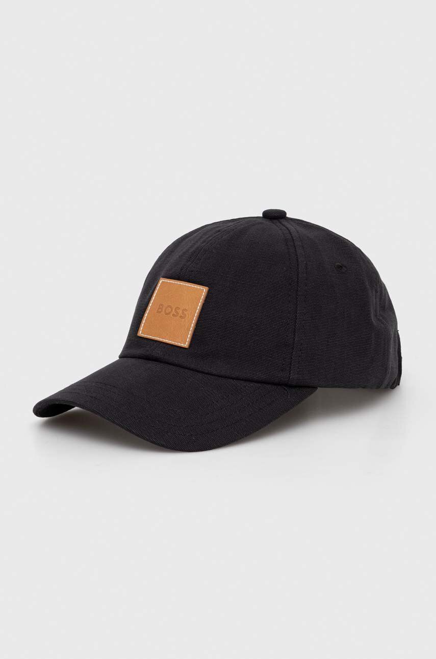 BOSS șapcă de baseball din bumbac culoarea negru, cu imprimeu 50508554