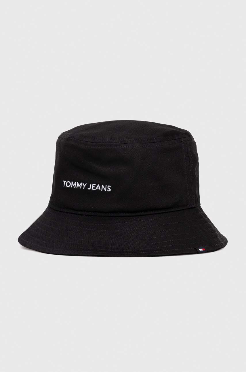 Bavlněná čepice Tommy Jeans černá barva, AW0AW15844