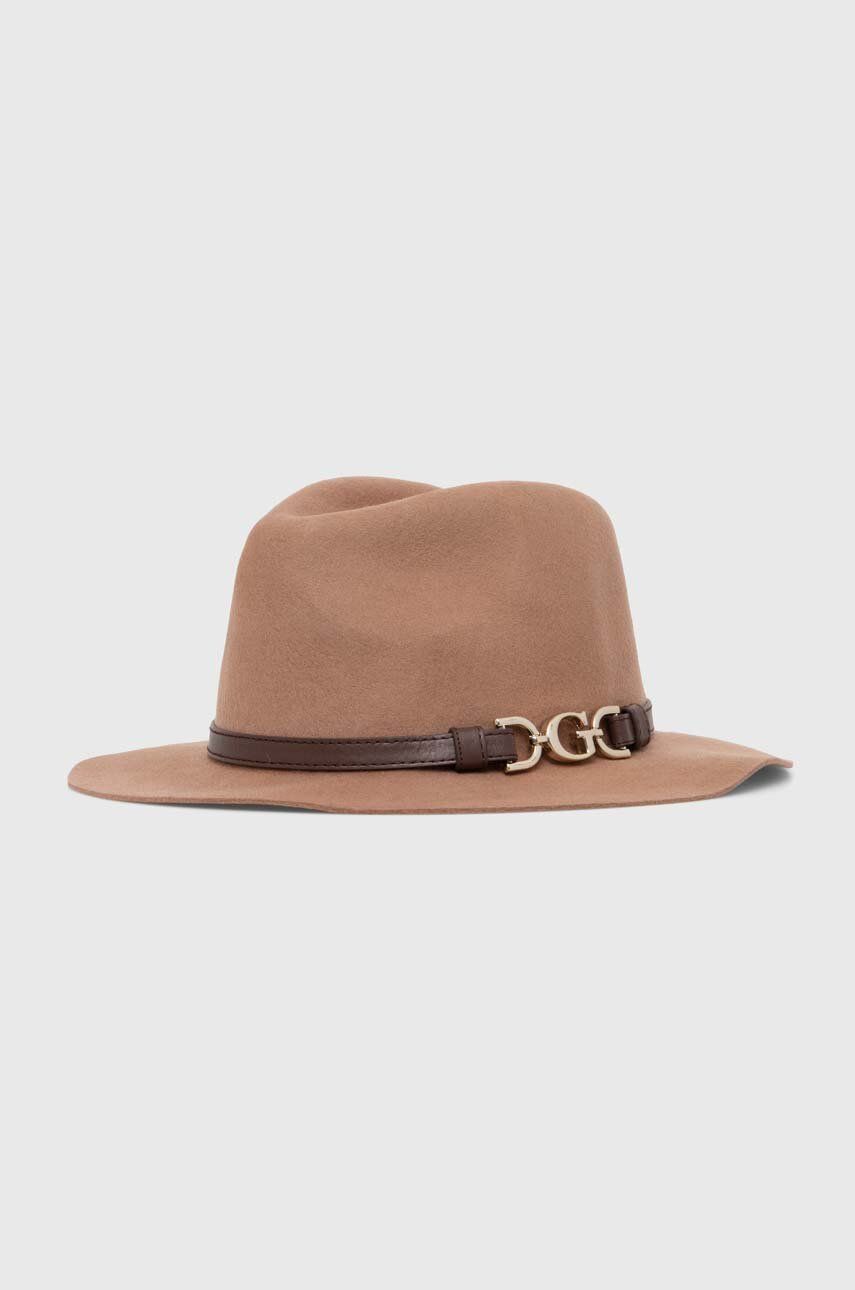 E-shop Vlněný klobouk Guess DAGAN hnědá barva, vlněný, AW5067 WOL01