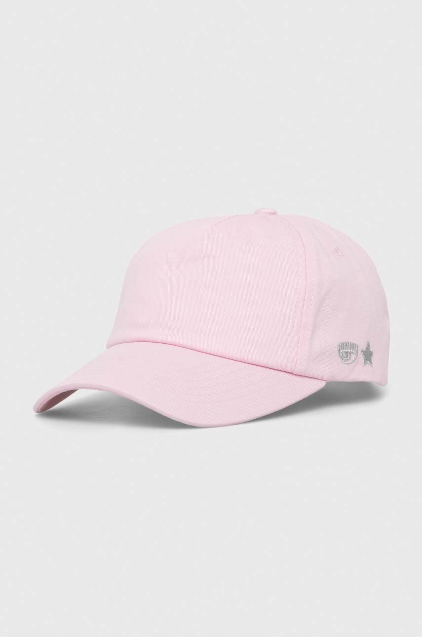 Levně Bavlněná baseballová čepice Chiara Ferragni EYE STAR růžová barva, 76SBZK19