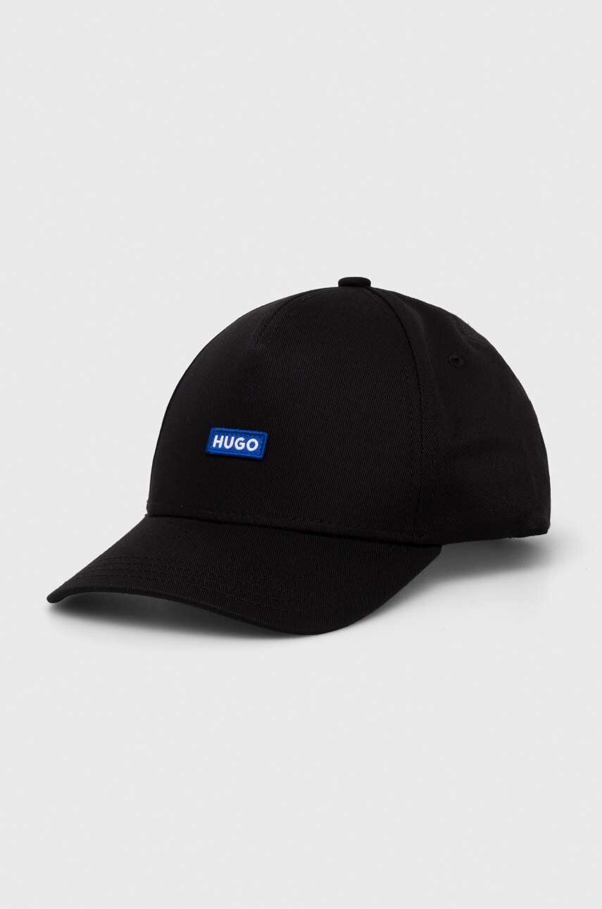 Hugo Blue șapcă de baseball din bumbac culoarea negru, cu imprimeu