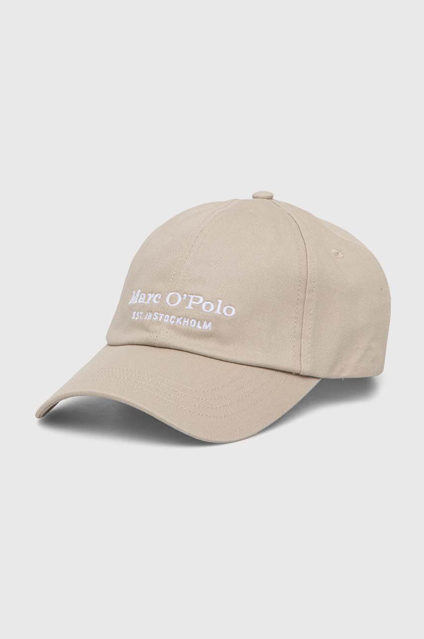 Marc O\'Polo șapcă de baseball din bumbac culoarea bej, cu imprimeu