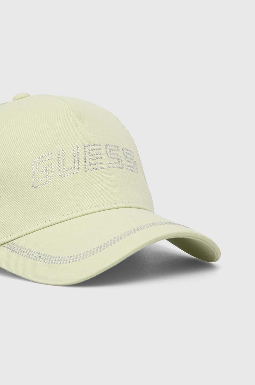 Βαμβακερό καπέλο του μπέιζμπολ Guess χρώμα: πράσινο φωτογραφία