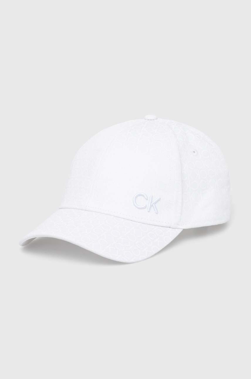 Levně Bavlněná baseballová čepice Calvin Klein bílá barva, s aplikací, K60K611999