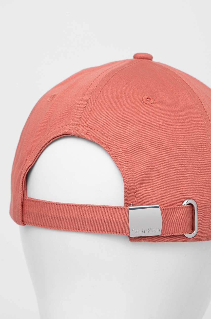Βαμβακερό καπέλο του μπέιζμπολ Calvin Klein χρώμα: ροζ, K60K612000 φωτογραφία