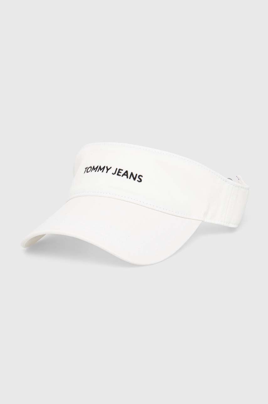 Tommy Jeans șapcă cozoroc culoarea alb, cu imprimeu AW0AW15955