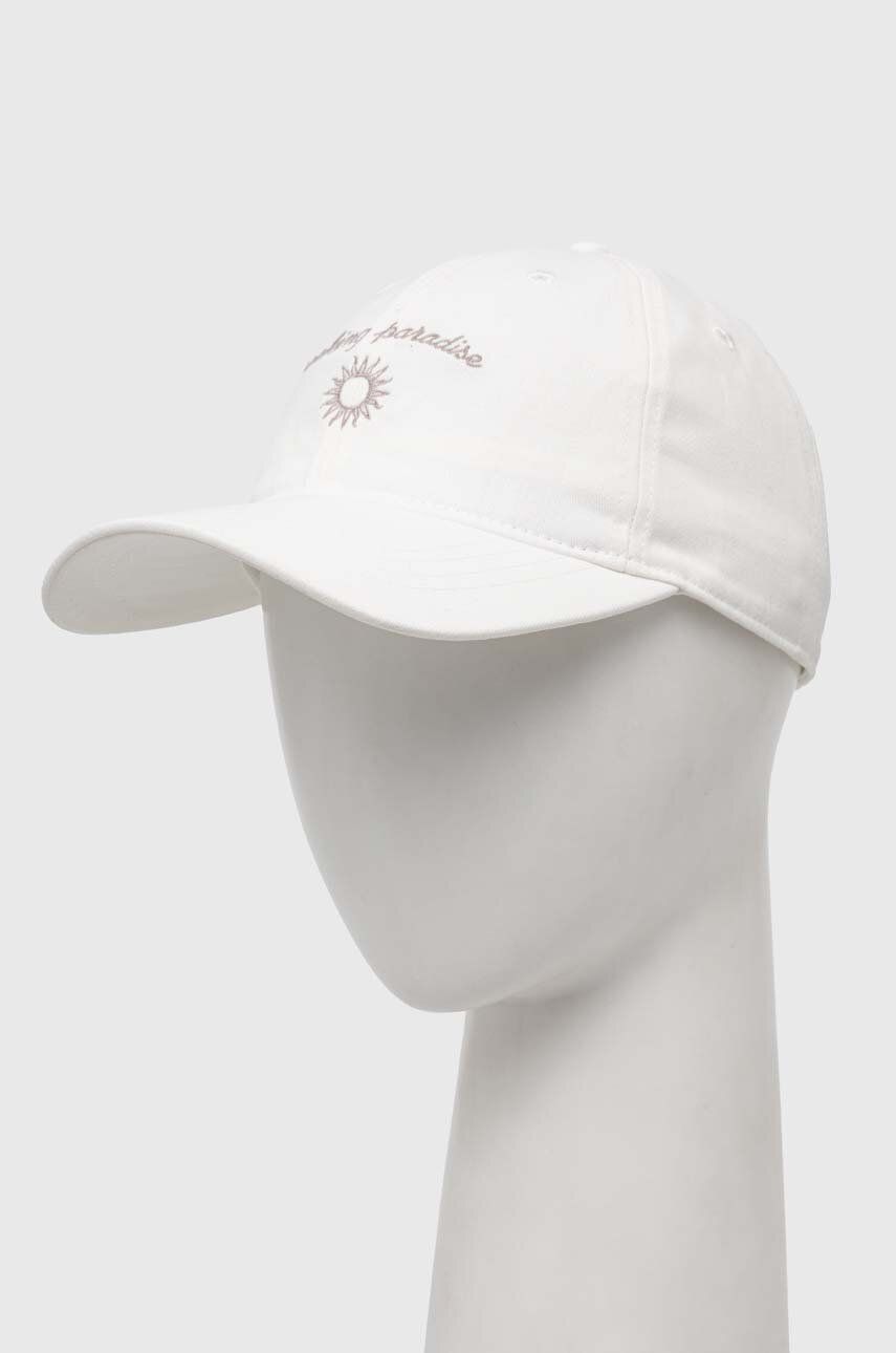 Hollister Co. șapcă de baseball din bumbac culoarea alb, cu imprimeu