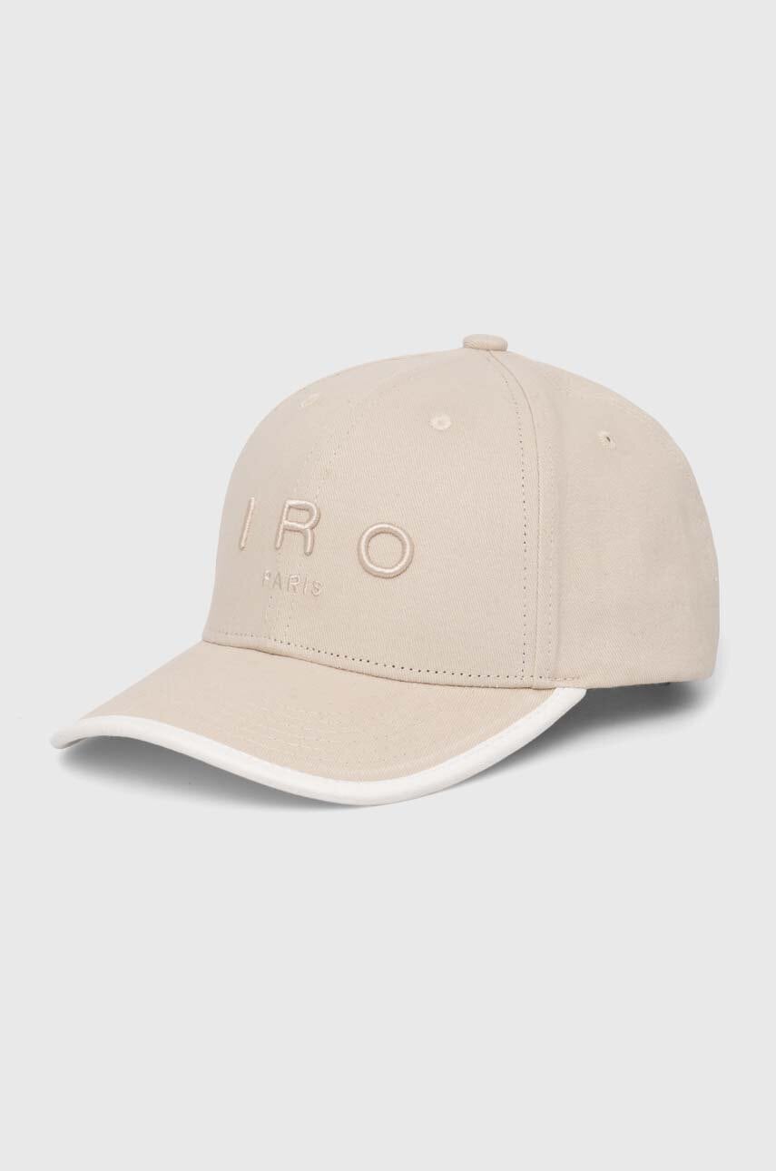 IRO șapcă de baseball din bumbac culoarea bej, cu imprimeu IRO șapcă de baseball din bumbac culoarea bej, cu imprimeu