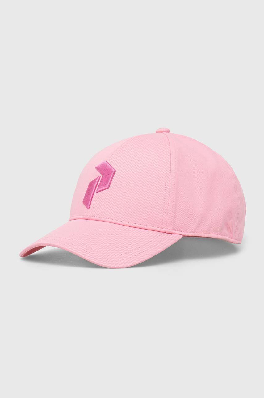 Peak Performance șapcă de baseball din bumbac culoarea roz, cu imprimeu